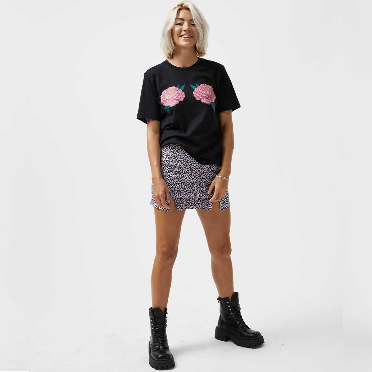 Frida Floral T-Shirt-Feminist Apparel, Feminist Clothing, Feminist T Shirt, BC3001-The Spark Company