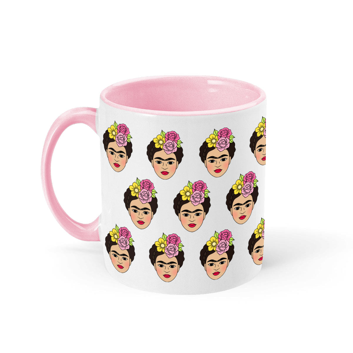 Frida Print Mug-Feminist Apparel, Feminist Gift, Feminist Coffee Mug, 11oz White Ceramic-The Spark Company