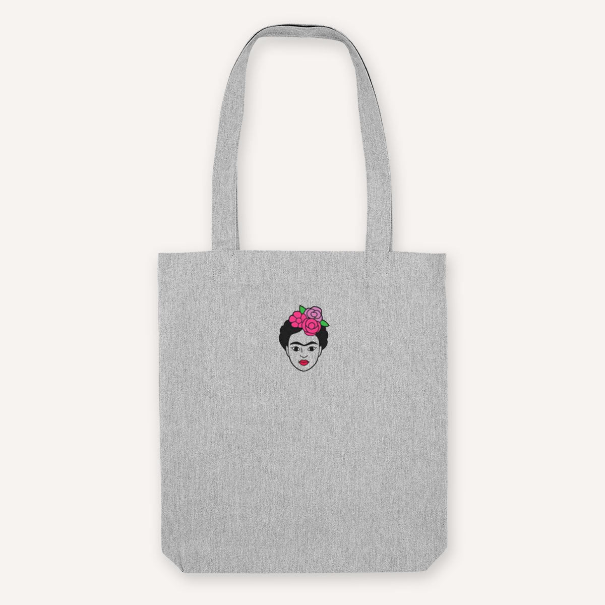 Frida Strong as Hell Embroidered Tote Bag-Feminist Apparel, Feminist Gift, Feminist Tote Bag-The Spark Company