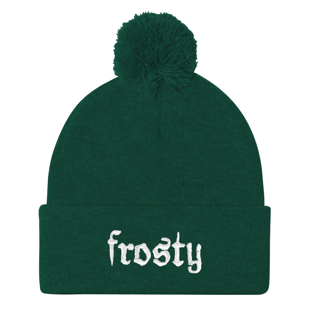 Frosty Embroidered Pom Pom Beanie Hat-Feminist Apparel, Feminist Gift, Feminist Beanie Hat BB426-The Spark Company