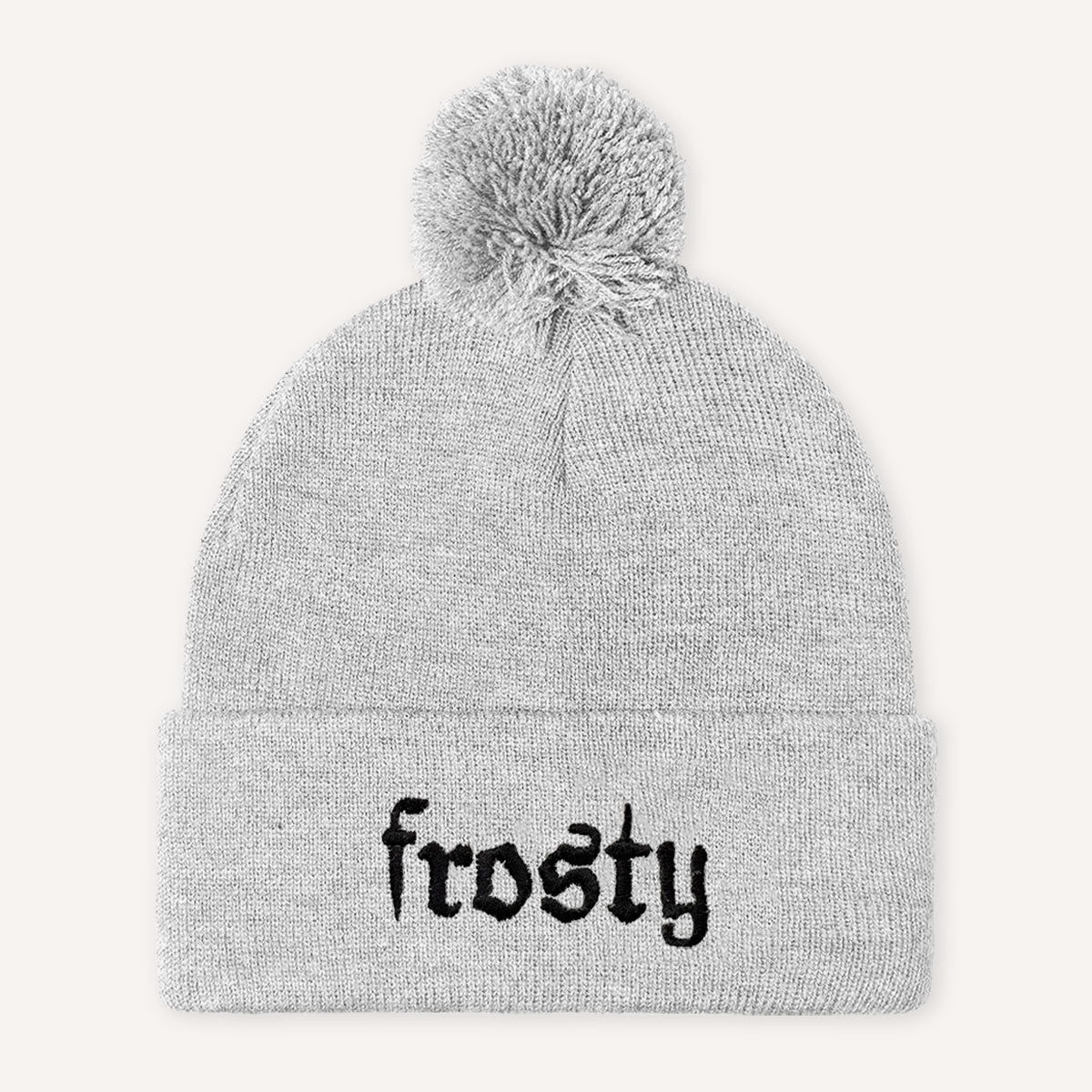 Frosty Embroidered Pom Pom Beanie Hat-Feminist Apparel, Feminist Gift, Feminist Beanie Hat BB426-The Spark Company