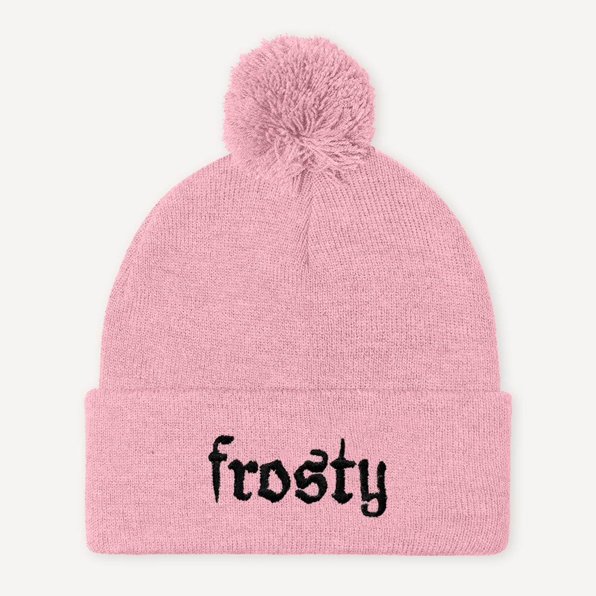 Frosty Embroidered Pom Pom Beanie Hat-Feminist Apparel, Feminist Gift, Feminist Beanie Hat BB426-The Spark Company