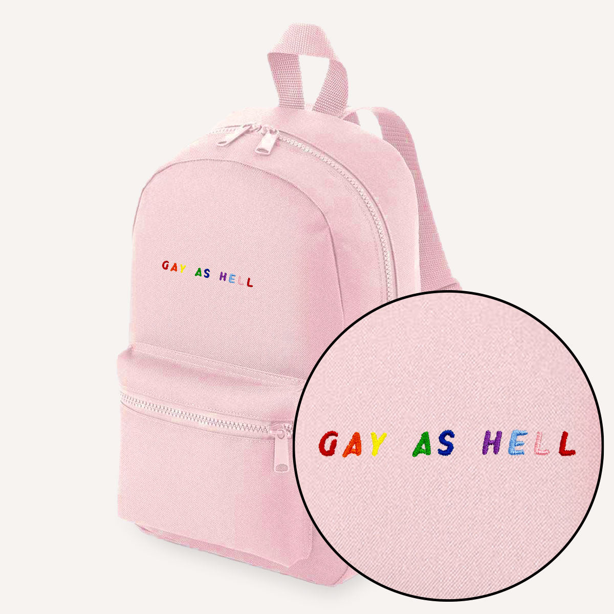 Gay As Hell Embroidered Mini Backpack-LGBT Apparel, LGBT Gift, LGBT Mini Backpack, BG153-The Spark Company