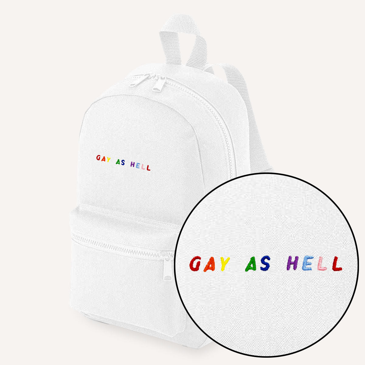 Gay As Hell Embroidered Mini Backpack-LGBT Apparel, LGBT Gift, LGBT Mini Backpack, BG153-The Spark Company