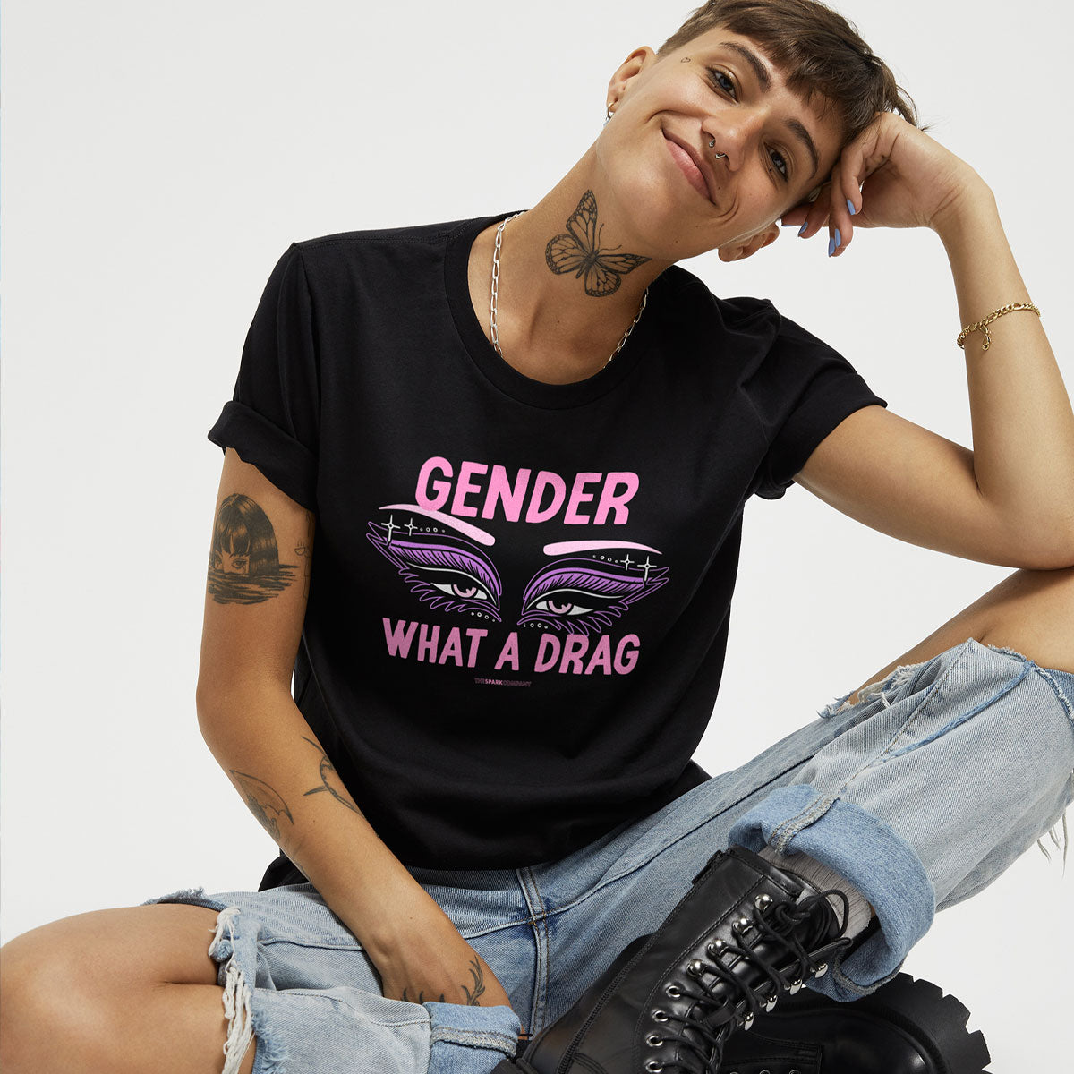 Gender: What A Drag T-Shirt-LGBT Apparel, LGBT Clothing, LGBT T Shirt, BC3001-The Spark Company