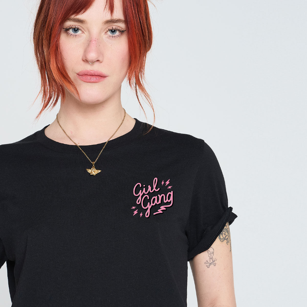 Girl Gang Lightning T-Shirt-Feminist Apparel, Feminist Clothing, Feminist T Shirt, BC3001-The Spark Company