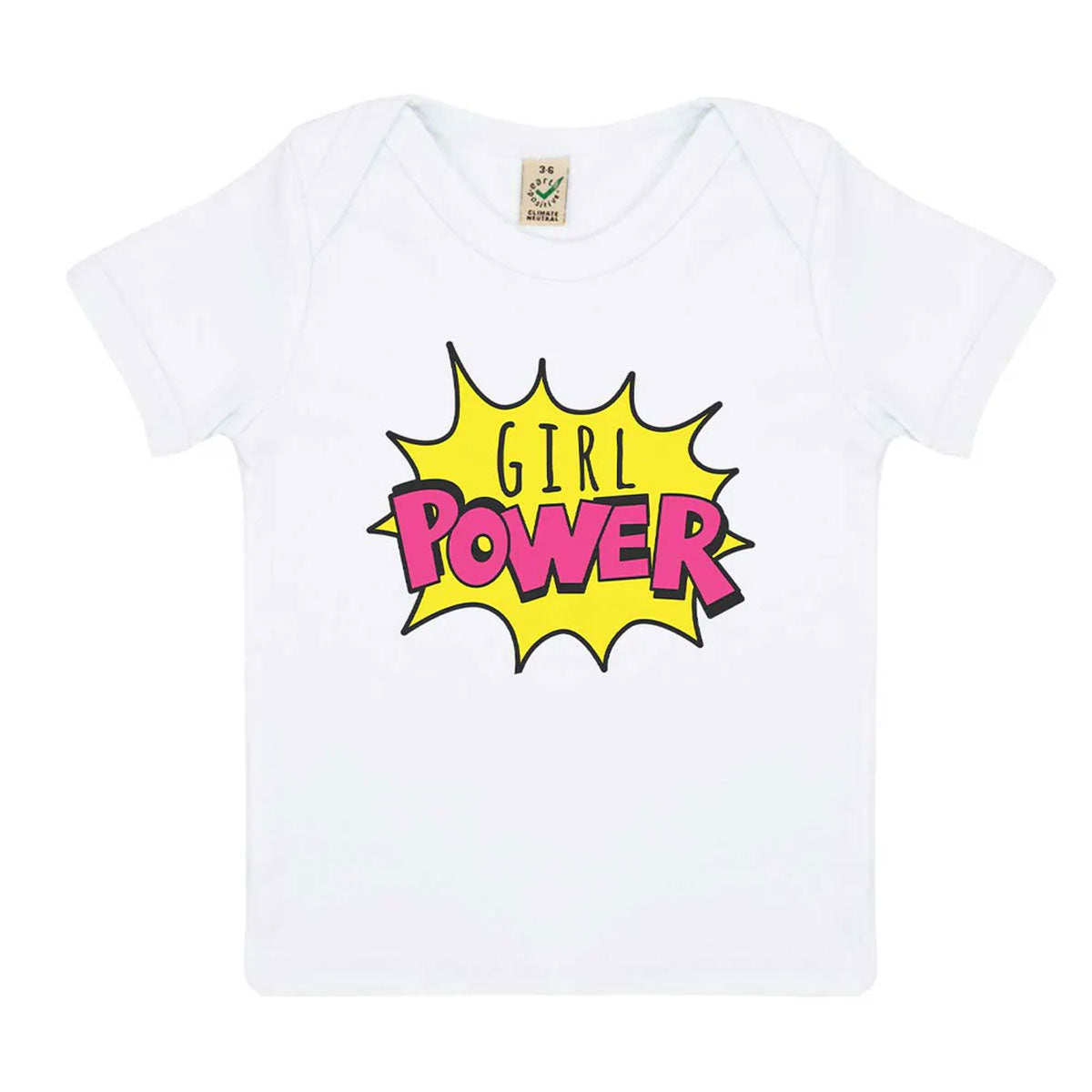 Girl Power Pop Art Baby T-Shirt-Feminist Apparel, Feminist Clothing, Feminist Baby T Shirt, EPB01-The Spark Company