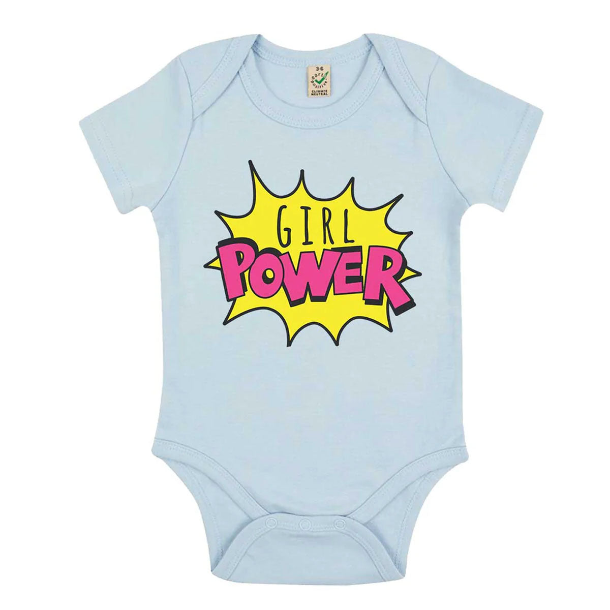 Girl Power Pop Art Babygrow-Feminist Apparel, Feminist Clothing, Feminist Baby Onesie, EPB02-The Spark Company