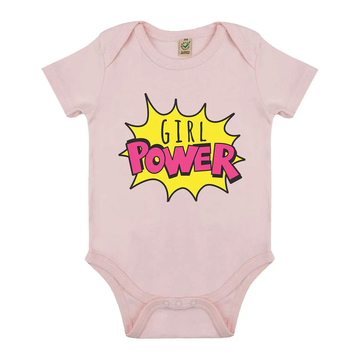 Girl Power Pop Art Babygrow-Feminist Apparel, Feminist Clothing, Feminist Baby Onesie, EPB02-The Spark Company