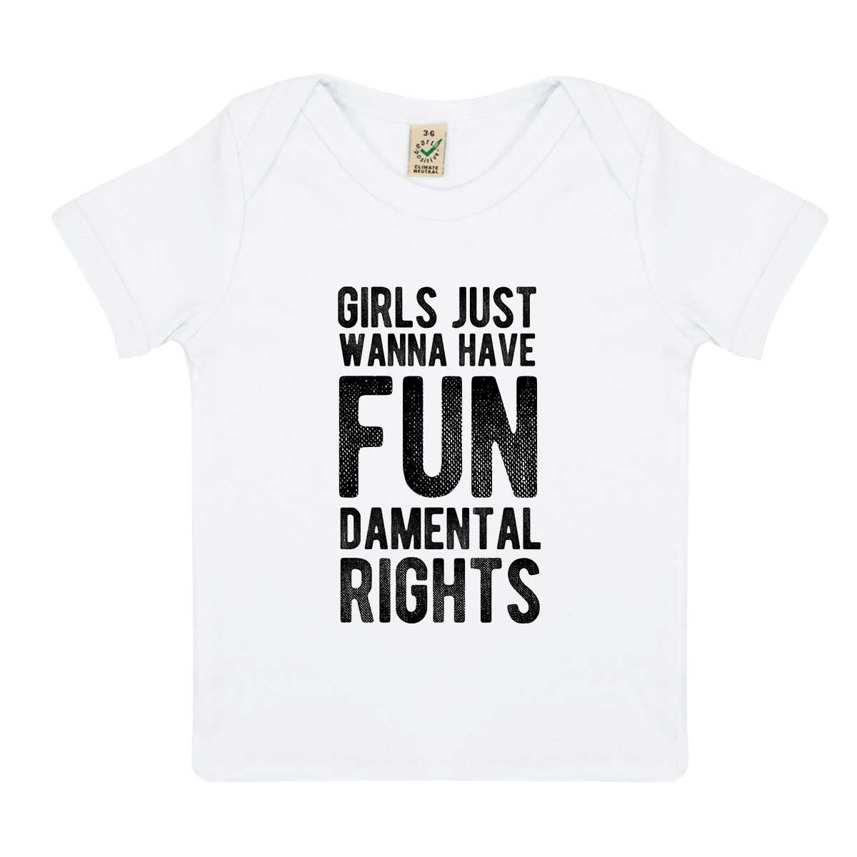 Girls Just Wanna Have Fundamental Rights Baby T-Shirt-Feminist Apparel, Feminist Clothing, Feminist Baby T Shirt, EPB01-The Spark Company