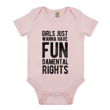 Load image into Gallery viewer, Girls Just Wanna Have Fundamental Rights Babygrow-Feminist Apparel, Feminist Clothing, Feminist Baby Onesie, EPB02-The Spark Company