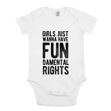 Load image into Gallery viewer, Girls Just Wanna Have Fundamental Rights Babygrow-Feminist Apparel, Feminist Clothing, Feminist Baby Onesie, EPB02-The Spark Company