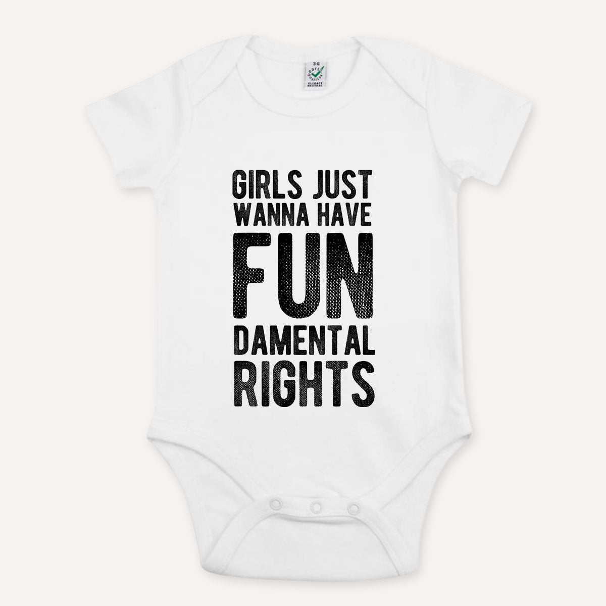 Girls Just Wanna Have Fundamental Rights Babygrow-Feminist Apparel, Feminist Clothing, Feminist Baby Onesie, EPB02-The Spark Company