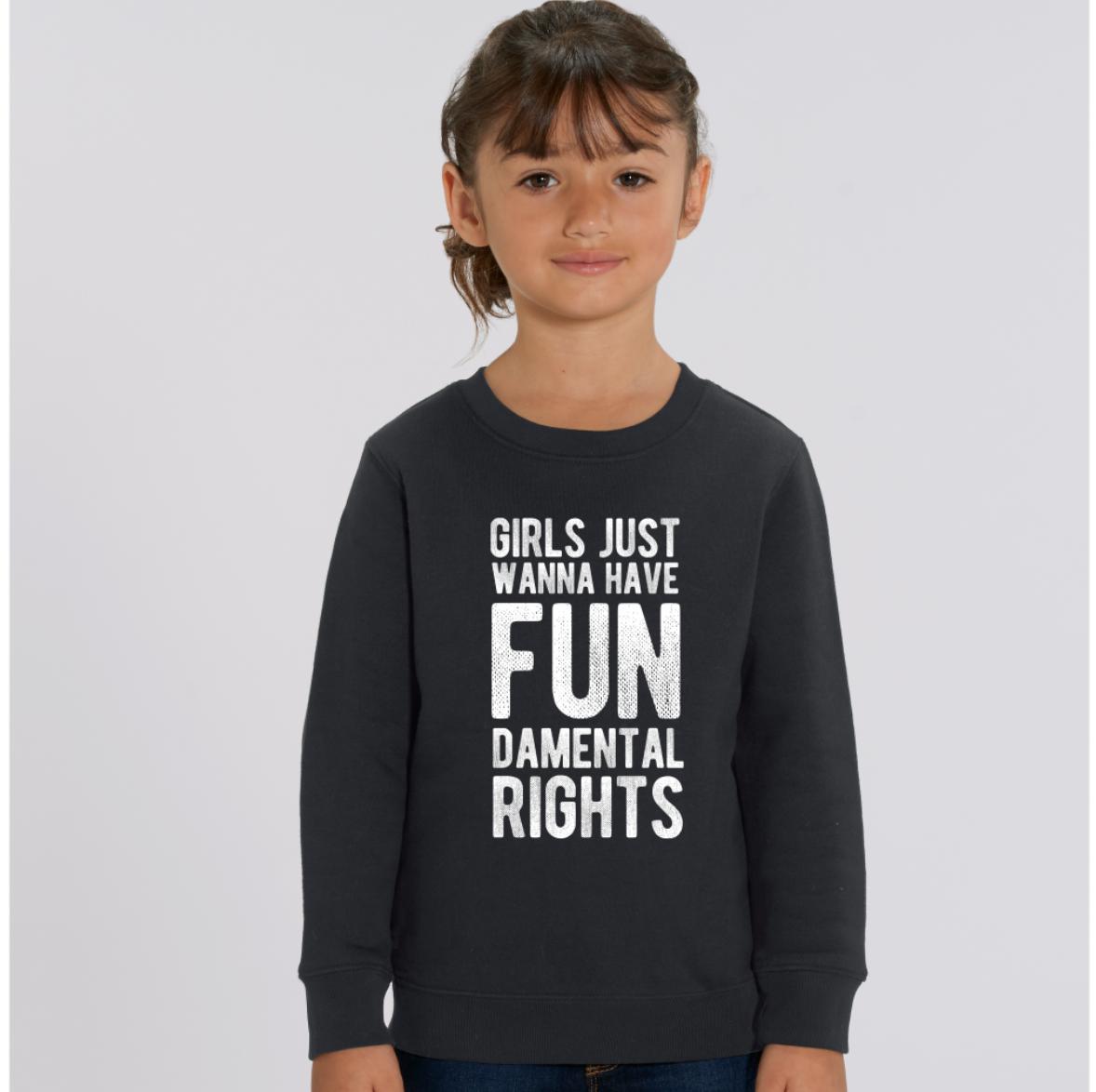 Girls Just Wanna Have Fundamental Rights Kids Sweatshirt-Feminist Apparel, Feminist Clothing, Feminist Kids Sweatshirt, JH030B-The Spark Company