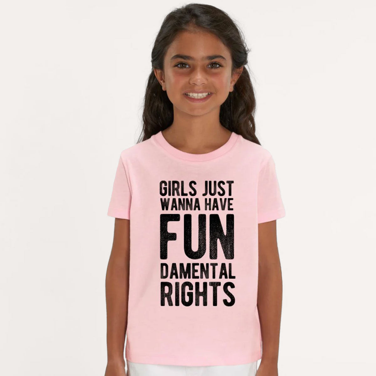 Girls Just Wanna Have Fundamental Rights Kids T-Shirt-Feminist Apparel, Feminist Clothing, Feminist Kids T Shirt, MiniCreator-The Spark Company