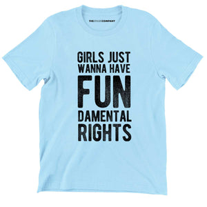 Girls Just Wanna Have Fundamental Rights Kids T-Shirt-Feminist Apparel, Feminist Clothing, Feminist Kids T Shirt, MiniCreator-The Spark Company