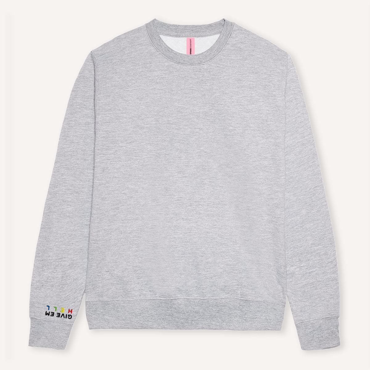 Give Em' Hell Embroidery Detail Sweatshirt-Feminist Apparel, Feminist Clothing, Feminist Sweatshirt, JH030-The Spark Company