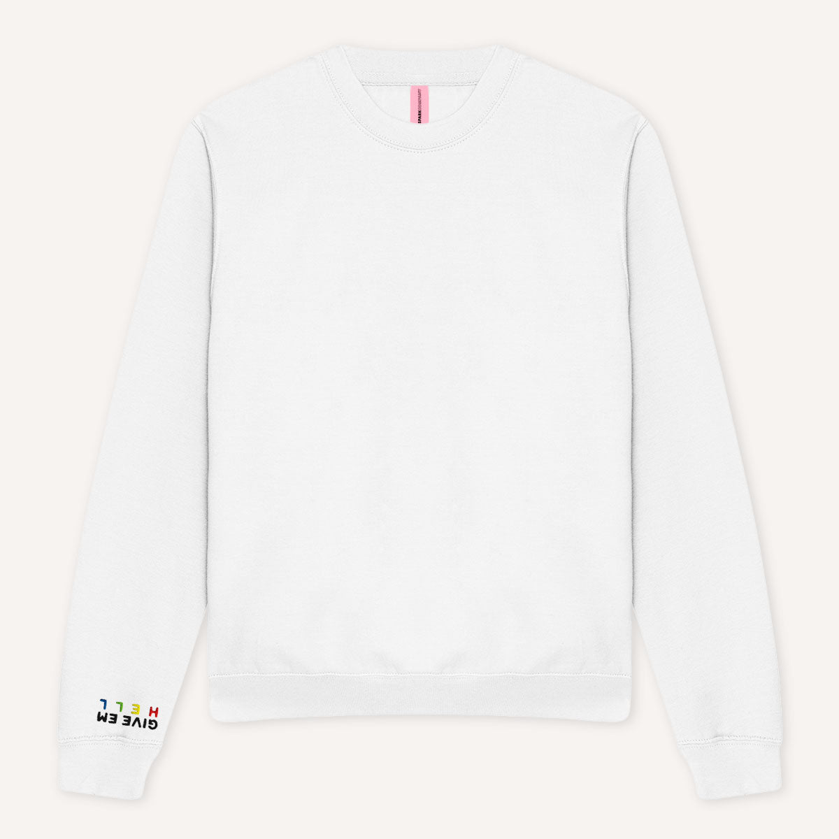 Give Em' Hell Embroidery Detail Sweatshirt-Feminist Apparel, Feminist Clothing, Feminist Sweatshirt, JH030-The Spark Company