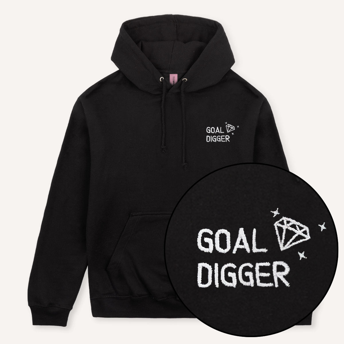 Goal Digger Embroidered Hoodie-Feminist Apparel, Feminist Clothing, Feminist Hoodie, JH001-The Spark Company