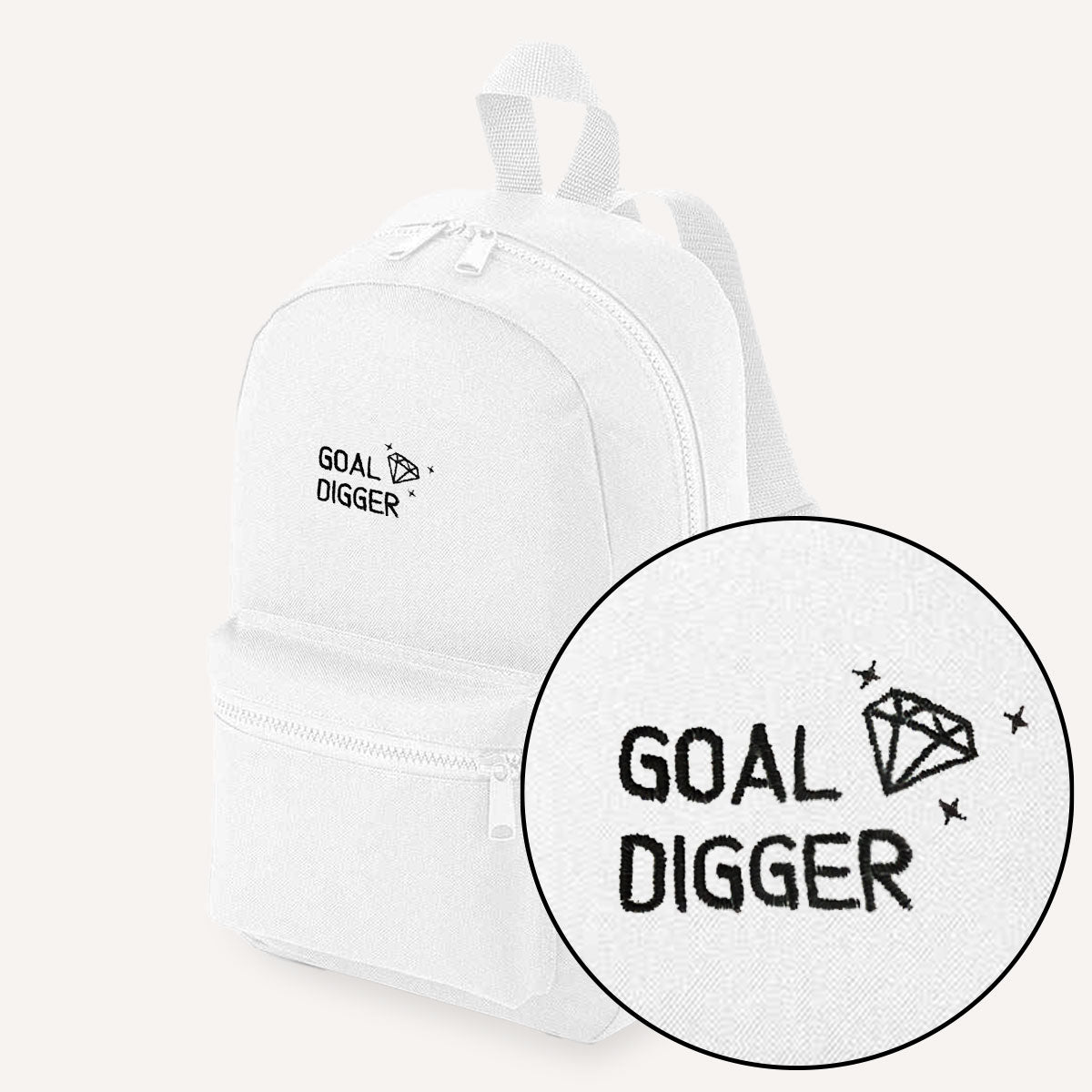 Goal Digger Embroidered Mini Backpack-Feminist Apparel, Feminist Gift, Feminist Mini Backpack, BG153-The Spark Company