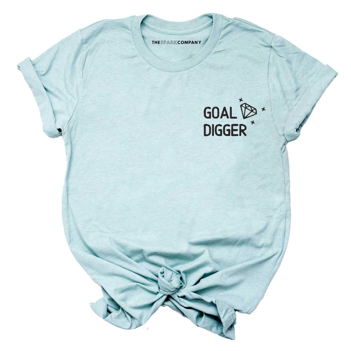 Goal Digger Embroidered T-Shirt-Feminist Apparel, Feminist Clothing, Feminist T Shirt, BC3001-The Spark Company