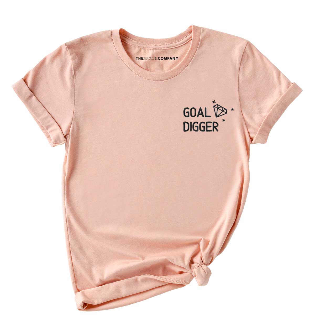 Goal Digger Embroidered T-Shirt-Feminist Apparel, Feminist Clothing, Feminist T Shirt, BC3001-The Spark Company