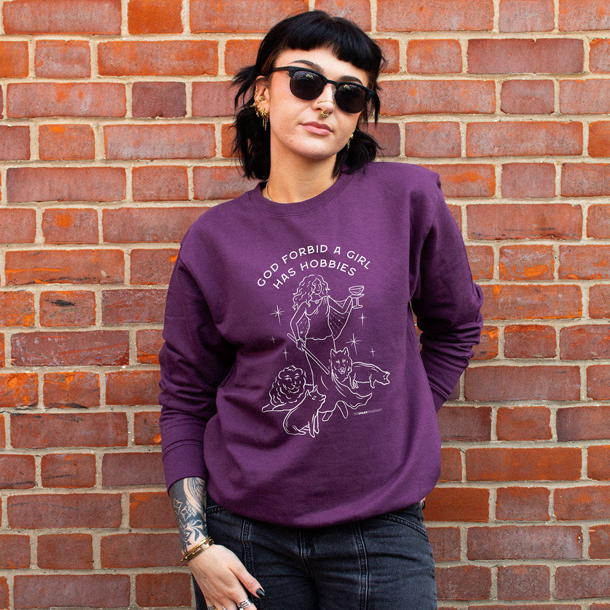 God Forbid A Girl Has Hobbies Sweatshirt-Feminist Apparel, Feminist Clothing, Feminist Sweatshirt, JH030-The Spark Company