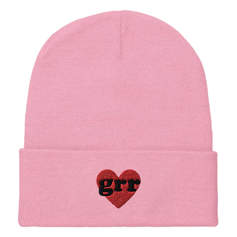 Grr Heart Embroidered Beanie Hat-Feminist Apparel, Feminist Gift, Feminist Cuffed Beanie Hat, BB45-The Spark Company