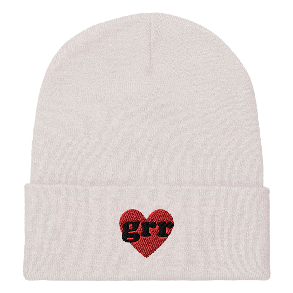 Grr Heart Embroidered Beanie Hat-Feminist Apparel, Feminist Gift, Feminist Cuffed Beanie Hat, BB45-The Spark Company