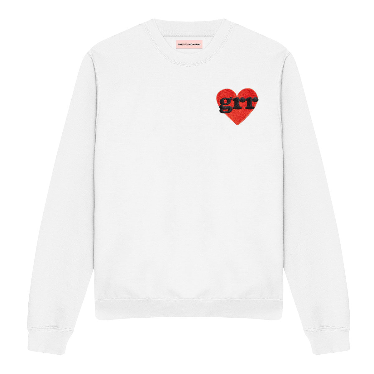 Grr Heart Embroidered Sweatshirt-Feminist Apparel, Feminist Clothing, Feminist Sweatshirt, JH030-The Spark Company