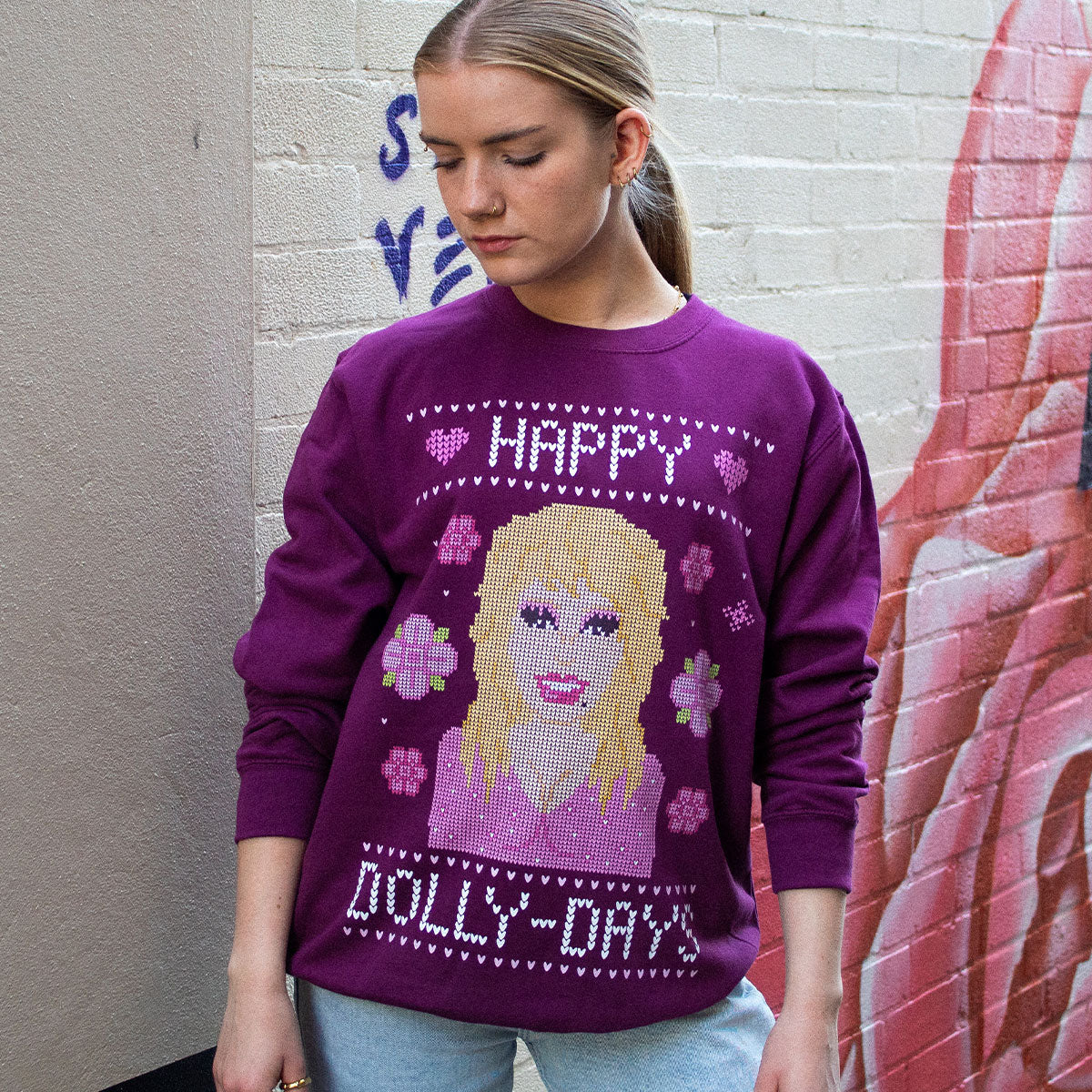 Happy Dolly Days Ugly Christmas Jumper-Feminist Apparel, Feminist Clothing, Feminist Sweatshirt, JH030-The Spark Company