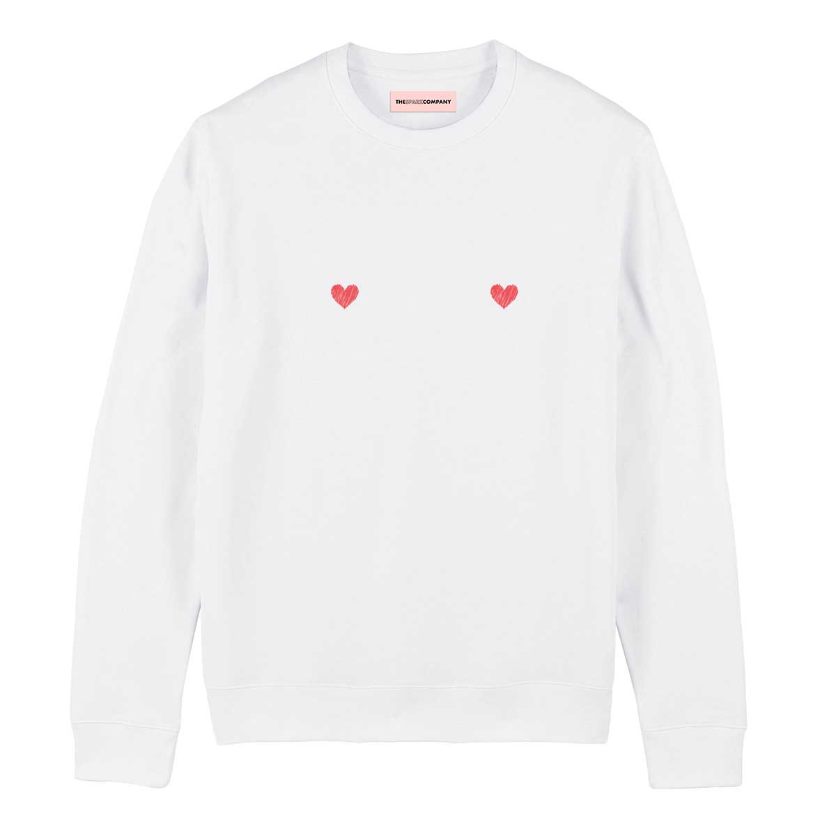Heart Nipple Sweatshirt-Feminist Apparel, Feminist Clothing, Feminist Sweatshirt, JH030-The Spark Company