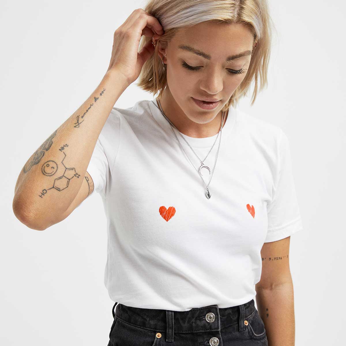 Heart Nipple T-Shirt-Feminist Apparel, Feminist Clothing, Feminist T Shirt, BC3001-The Spark Company