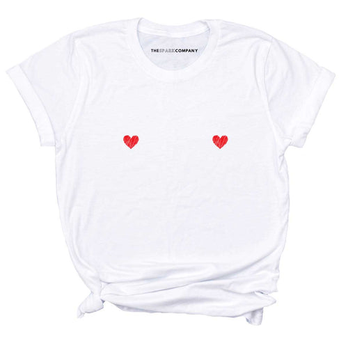 Heart Nipple T-Shirt-Feminist Apparel, Feminist Clothing, Feminist T Shirt, BC3001-The Spark Company