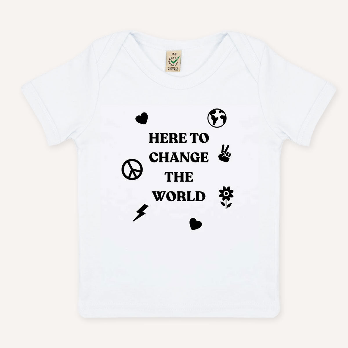 Here To Change The World Baby T-Shirt-Feminist Apparel, Feminist Clothing, Feminist Baby T Shirt, EPB01-The Spark Company