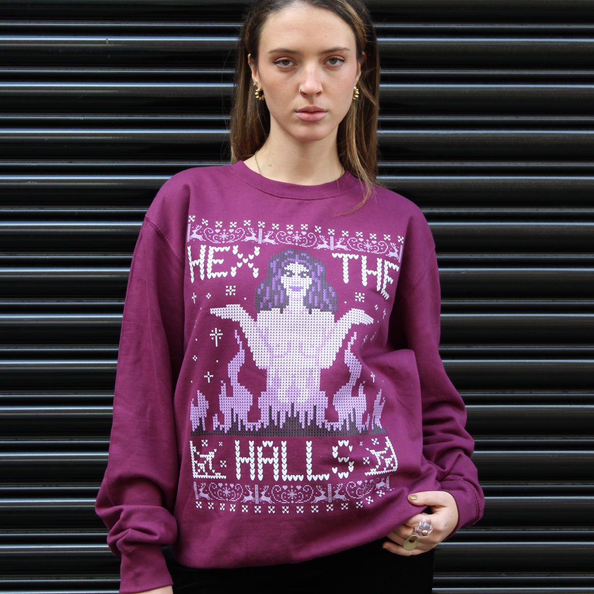 Hex The Halls Ugly Christmas Jumper-Feminist Apparel, Feminist Clothing, Feminist Sweatshirt, JH030-The Spark Company