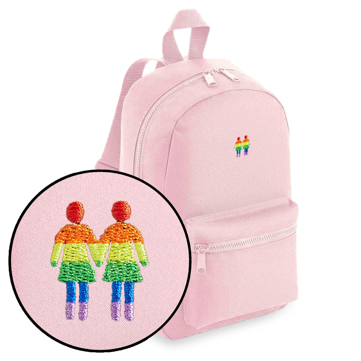 Holding Hands Embroidered Mini Backpack-LGBT Apparel, LGBT Gift, LGBT Mini Backpack, BG153-The Spark Company