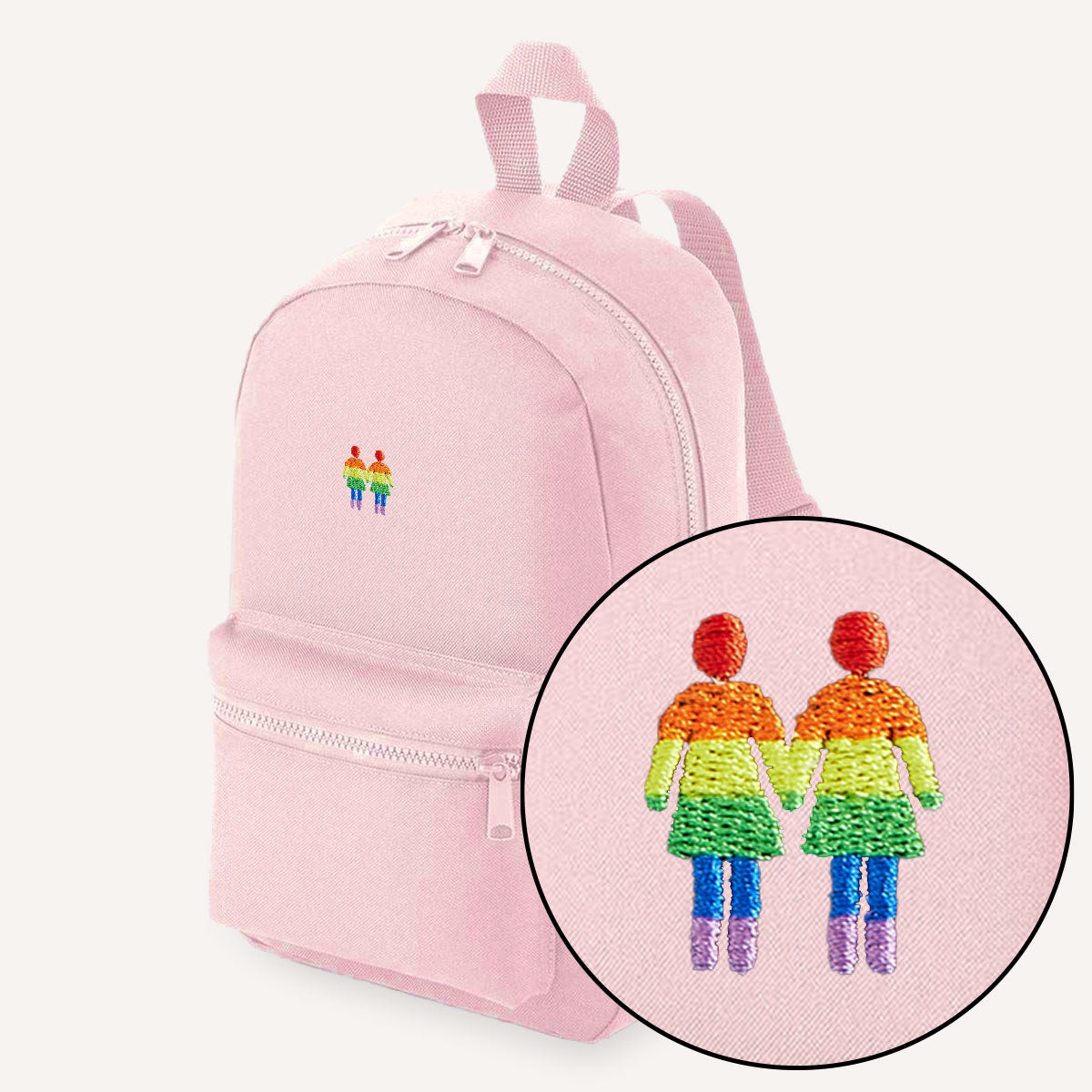 Holding Hands Embroidered Mini Backpack-LGBT Apparel, LGBT Gift, LGBT Mini Backpack, BG153-The Spark Company