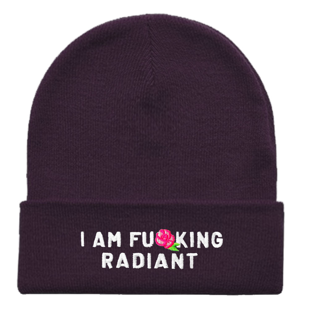 I Am F*cking Radiant Embroidered Beanie Hat-Feminist Apparel, Feminist Gift, Feminist Cuffed Beanie Hat, BB45-The Spark Company