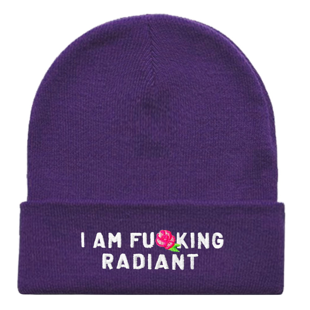 I Am F*cking Radiant Embroidered Beanie Hat-Feminist Apparel, Feminist Gift, Feminist Cuffed Beanie Hat, BB45-The Spark Company