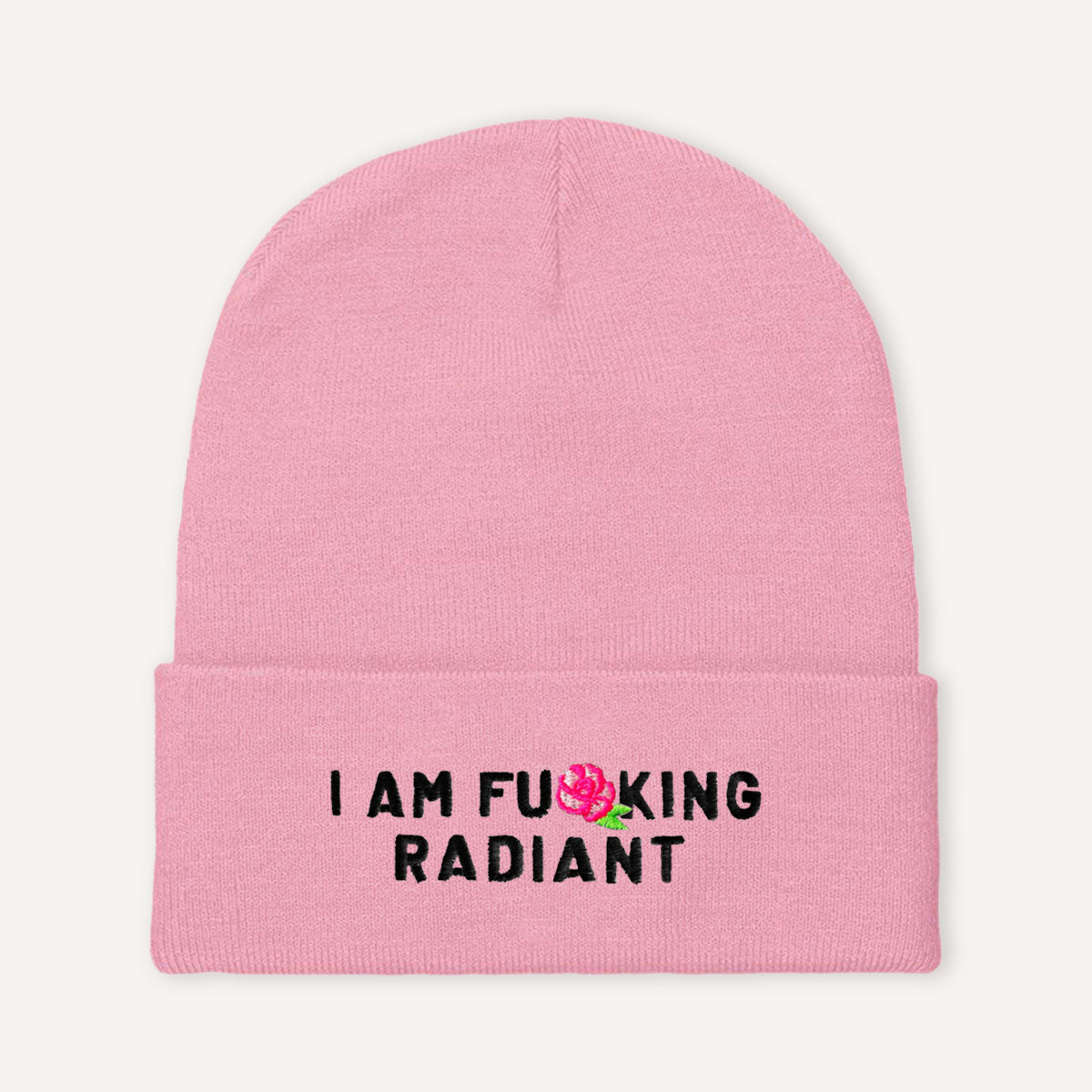 I Am F*cking Radiant Embroidered Beanie Hat-Feminist Apparel, Feminist Gift, Feminist Cuffed Beanie Hat, BB45-The Spark Company
