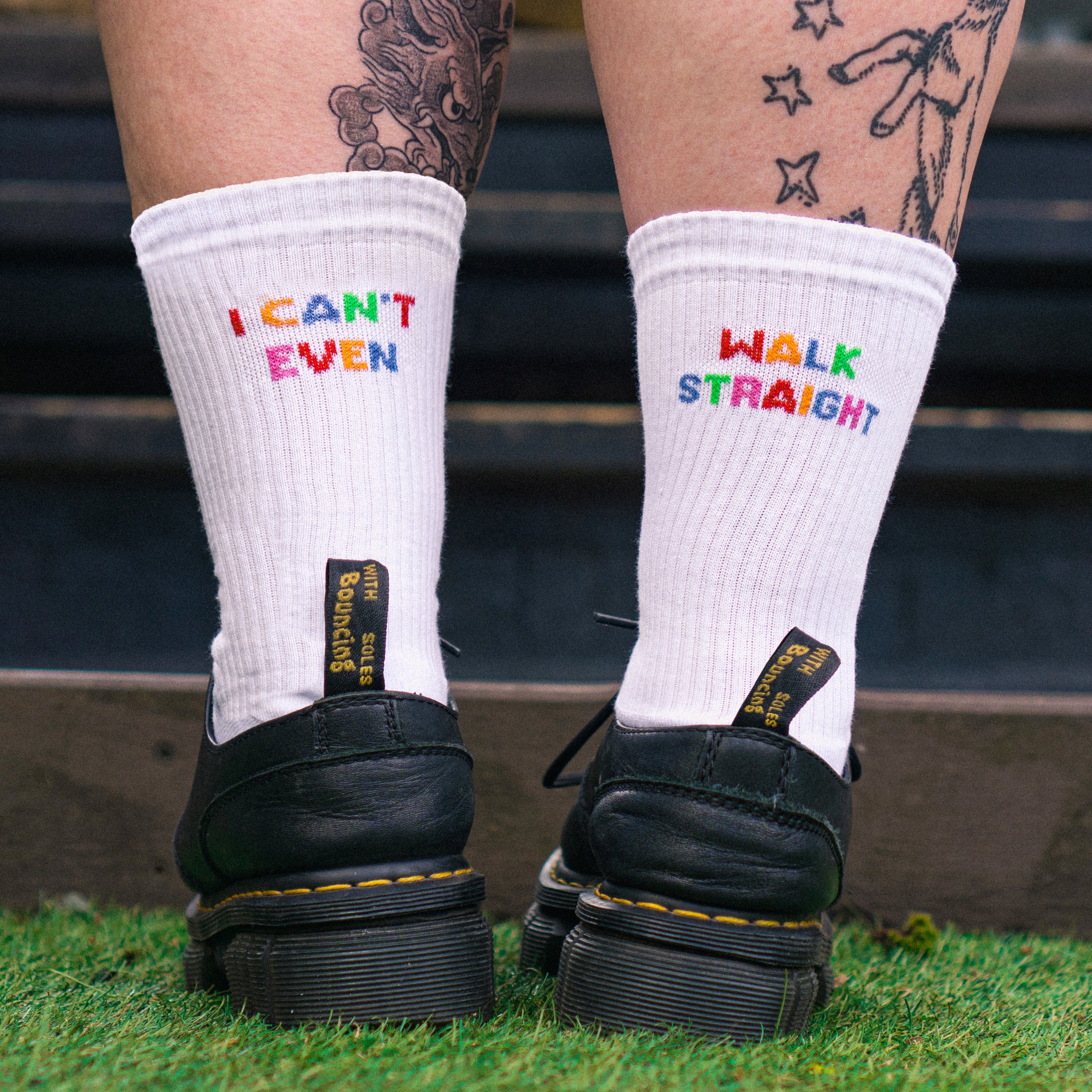 I Can't Even Walk Straight Socks-LGBT Apparel, LGBT Gift, LGBT Socks-The Spark Company