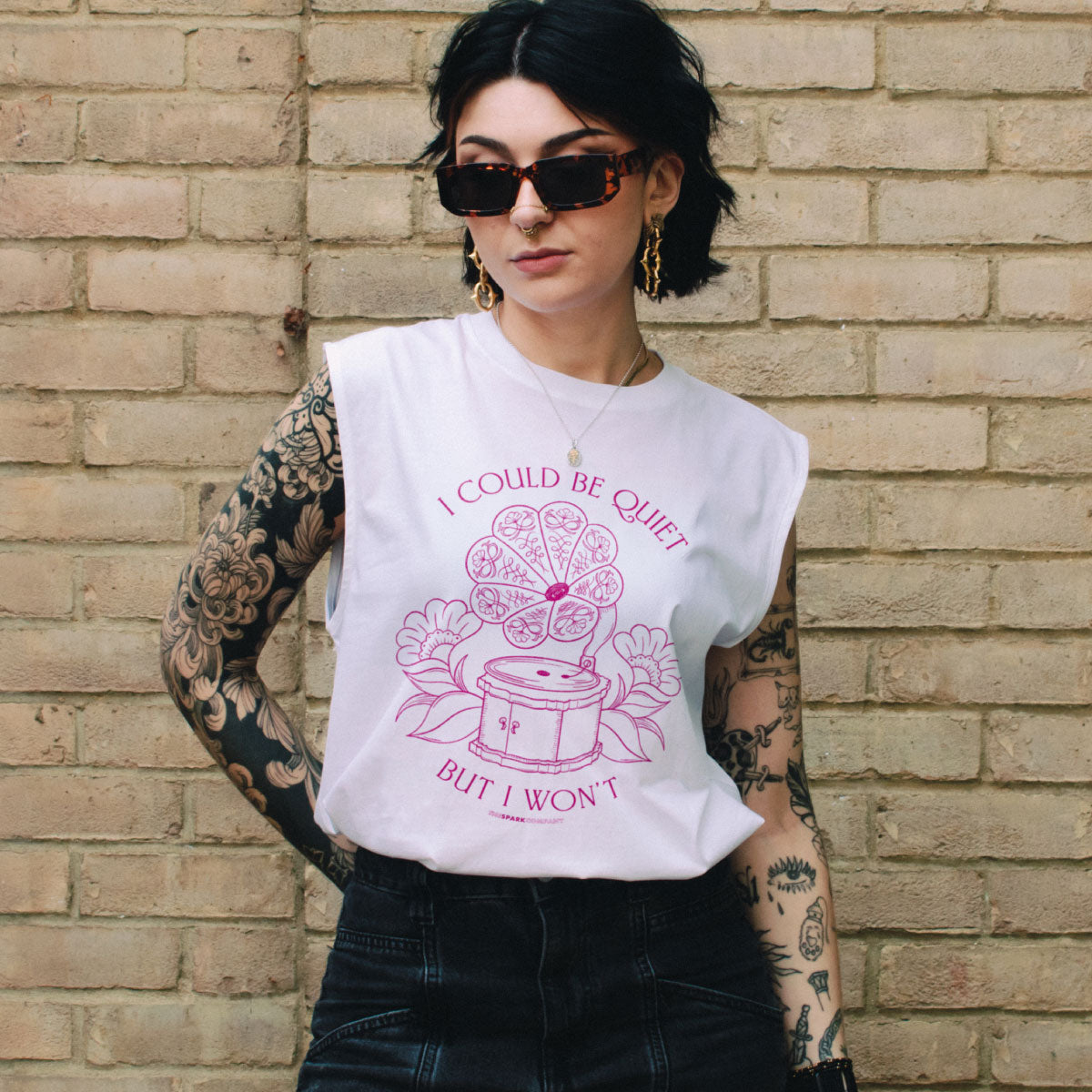 I Could Be Quiet Sleeveless T-Shirt-Feminist Apparel, Feminist Clothing, Feminist Sleeveless T Shirt, EP01S-The Spark Company