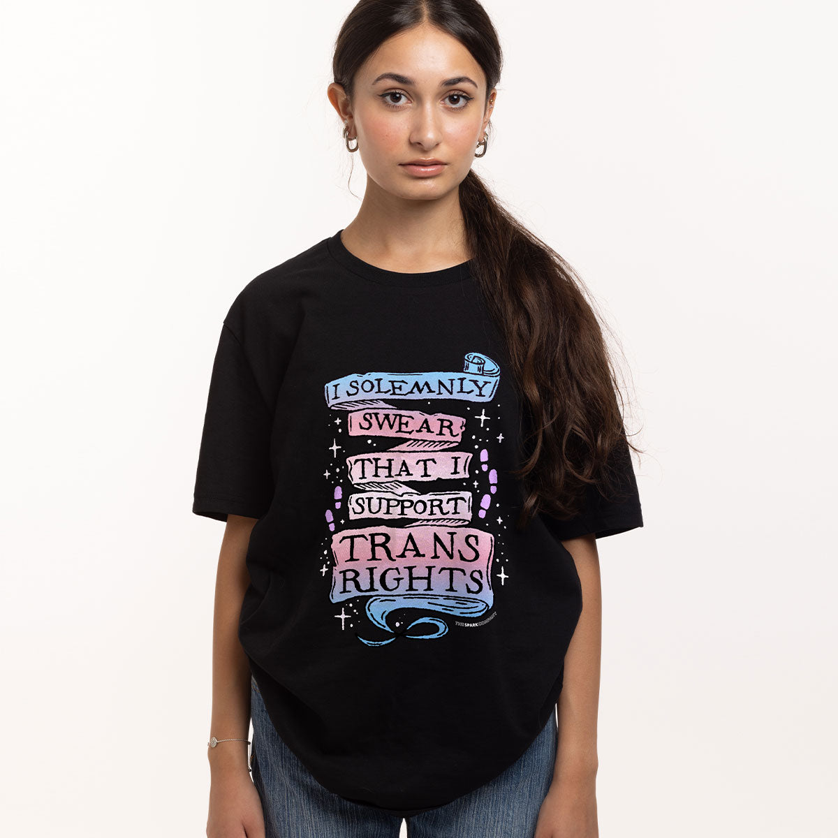 I Solemnly Swear That I Support Trans Rights T-Shirt-LGBT Apparel, LGBT Clothing, LGBT T Shirt, BC3001-The Spark Company