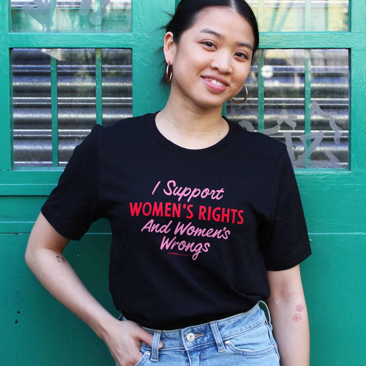 I Support Women's Rights And Women's Wrongs T-Shirt-Feminist Apparel, Feminist Clothing, Feminist T Shirt, BC3001-The Spark Company
