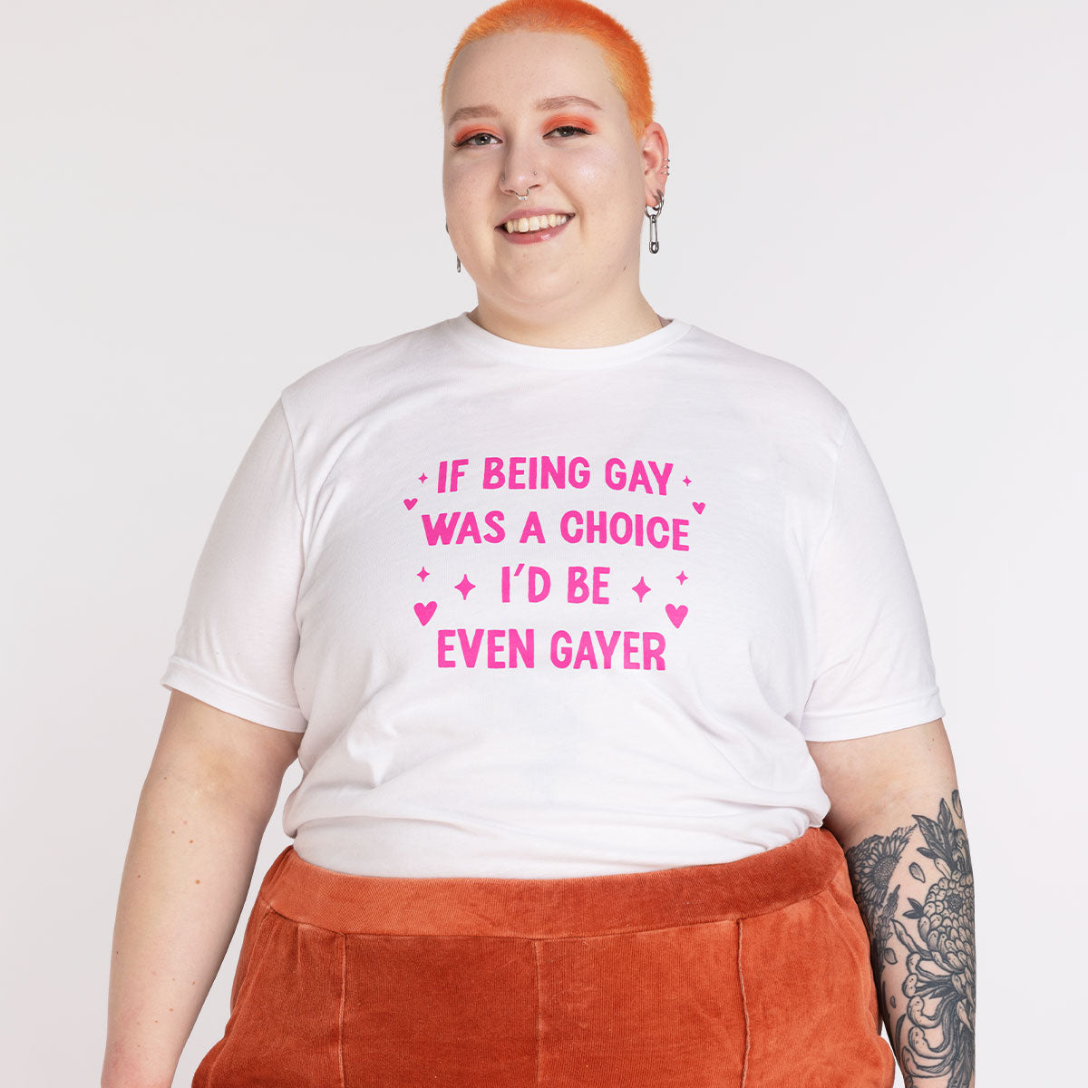 If Being Gay Was A Choice I'd Be Even Gayer T-Shirt-LGBT Apparel, LGBT Clothing, LGBT T Shirt, BC3001-The Spark Company