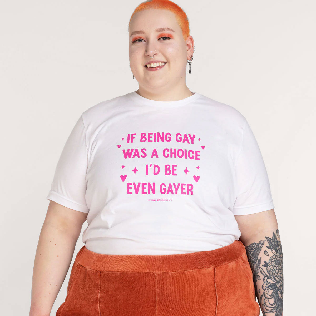 If Being Gay Was A Choice I'd Be Even Gayer T-Shirt-LGBT Apparel, LGBT Clothing, LGBT T Shirt, BC3001-The Spark Company