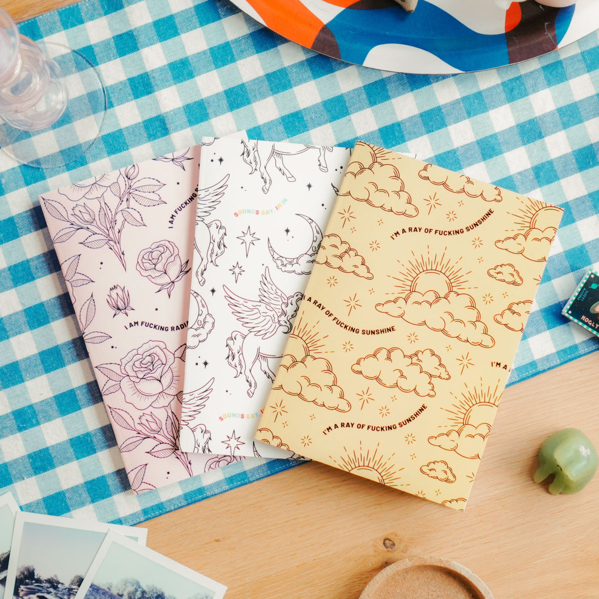 Illustrated Prints Notebooks (3 Pack)-Feminist Apparel, Feminist Gift, Feminist Notebook-The Spark Company