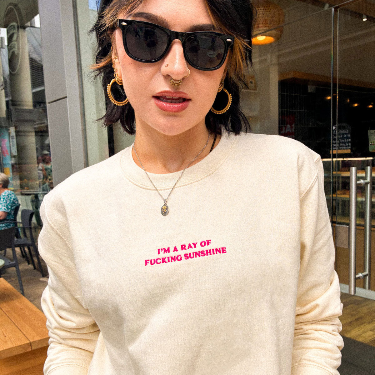 I'm A Ray Of F*cking Sunshine Embroidered Sweatshirt-Feminist Apparel, Feminist Clothing, Feminist Sweatshirt, JH030-The Spark Company