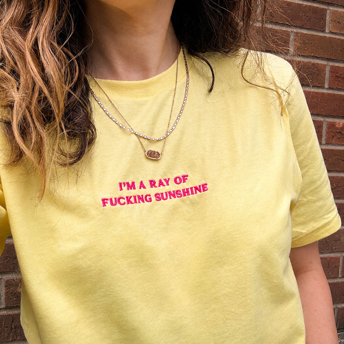 I'm A Ray Of F*cking Sunshine Embroidered T-Shirt-Feminist Apparel, Feminist Clothing, Feminist T Shirt, BC3001-The Spark Company